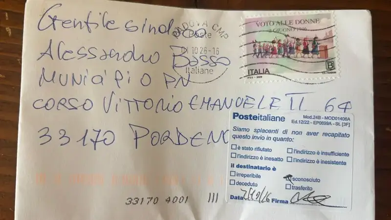 Errore di Distribuzione: Lettera da Udine Ritorna a Pordenone